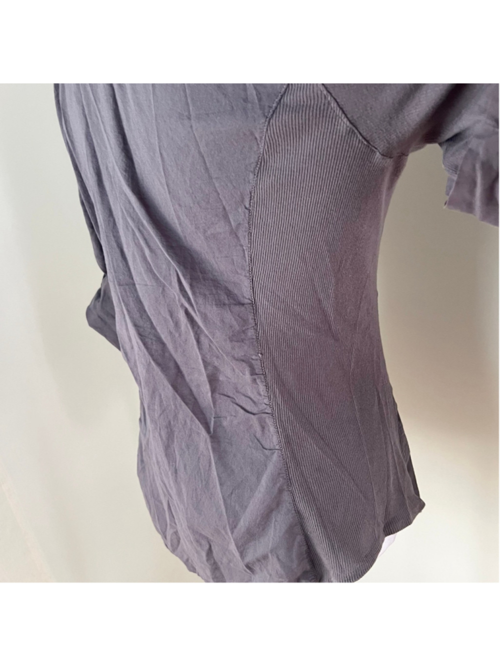 James Perse Standard Charcoal Button Front Utility Shirt Stretch Side Size 3 - Picture 5 of 11